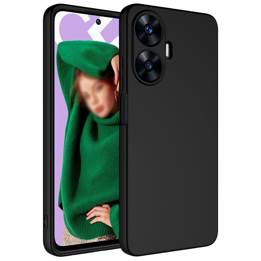 Realme C55 Kamera Korumali Mara Lansman Kapak Siyah