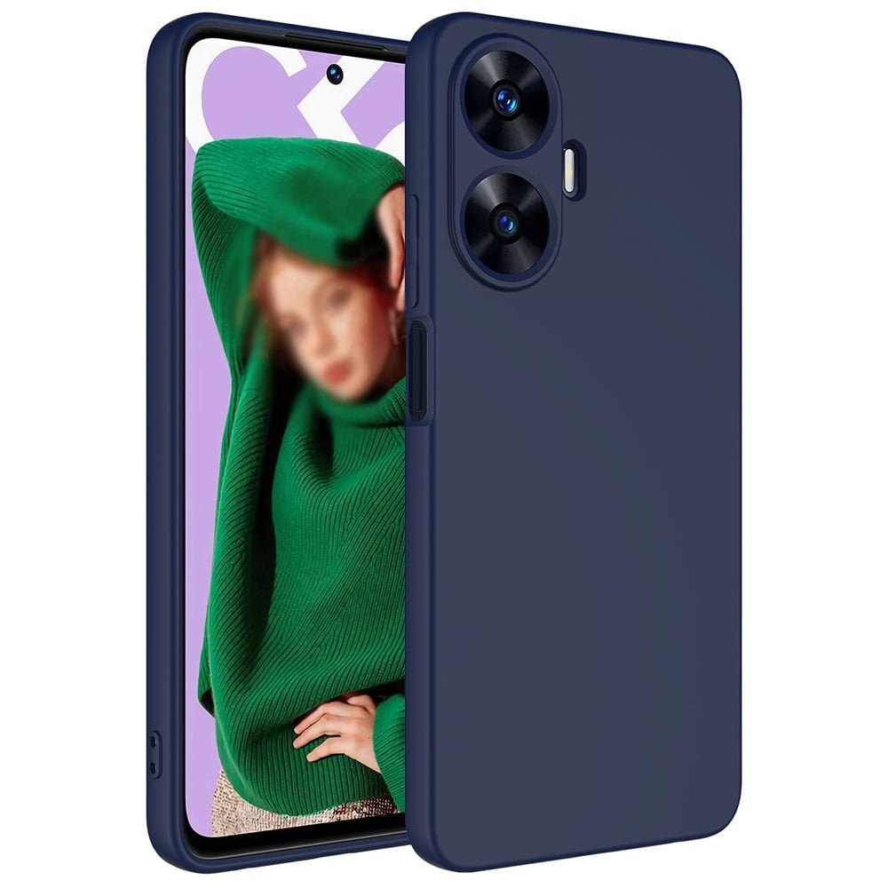 Realme C55 Kamera Korumali Mara Lansman Kapak Lacivert