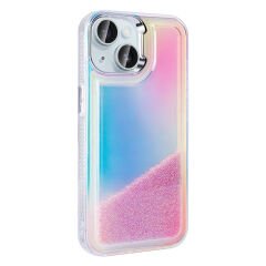 iPhone 13 Kılıf Airbagli Renkli Arka Yüzey Boncuk Tasarımlı Kumul Kapak