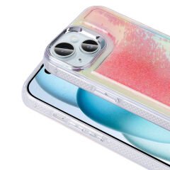 iPhone 13 Kılıf Airbagli Renkli Arka Yüzey Boncuk Tasarımlı Kumul Kapak