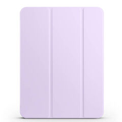 iPad Pro 11 2024 Smart Cover Kalem Bölmeli Standlı 1-1 Kılıf Lila