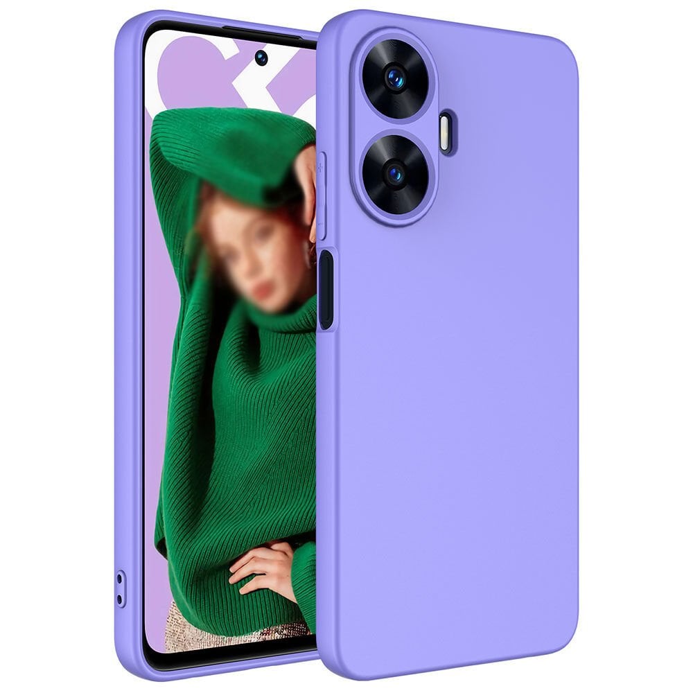 Realme C55 Kamera Korumali Mara Lansman Kapak Lila