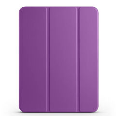 iPad Pro 11 2024 Smart Cover Kalem Bölmeli Standlı 1-1 Kılıf Mor
