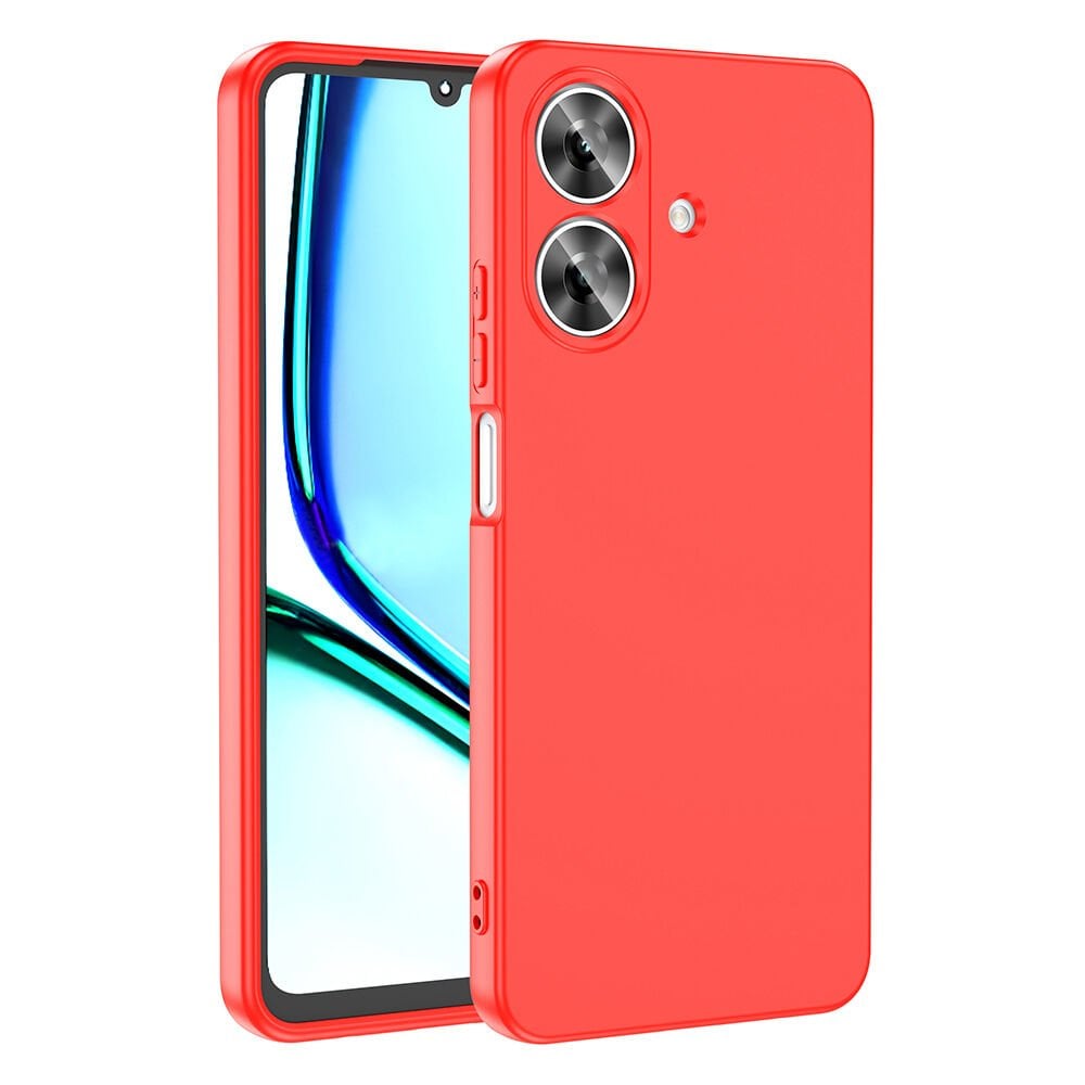Realme Note 60 Kılıf Kamera Korumali Mara Lansman Kapak Kırmızı