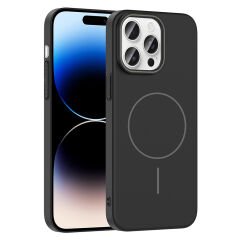 iPhone 14 Pro Max Kılıf Kablosuz Şarj Özellikli Ruby Silikon Kapak