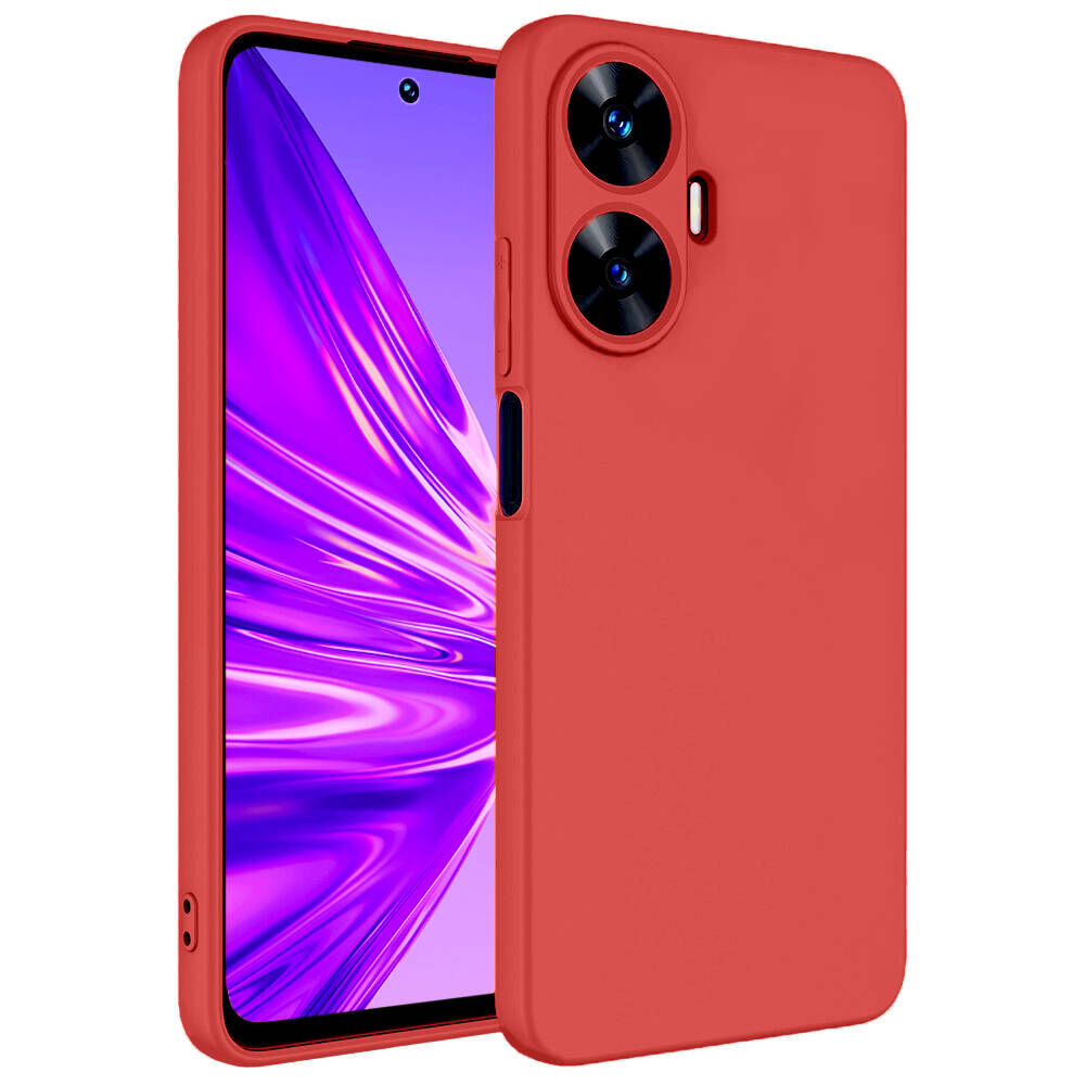 Realme C55 Kamera Korumali Mara Lansman Kapak Kırmızı