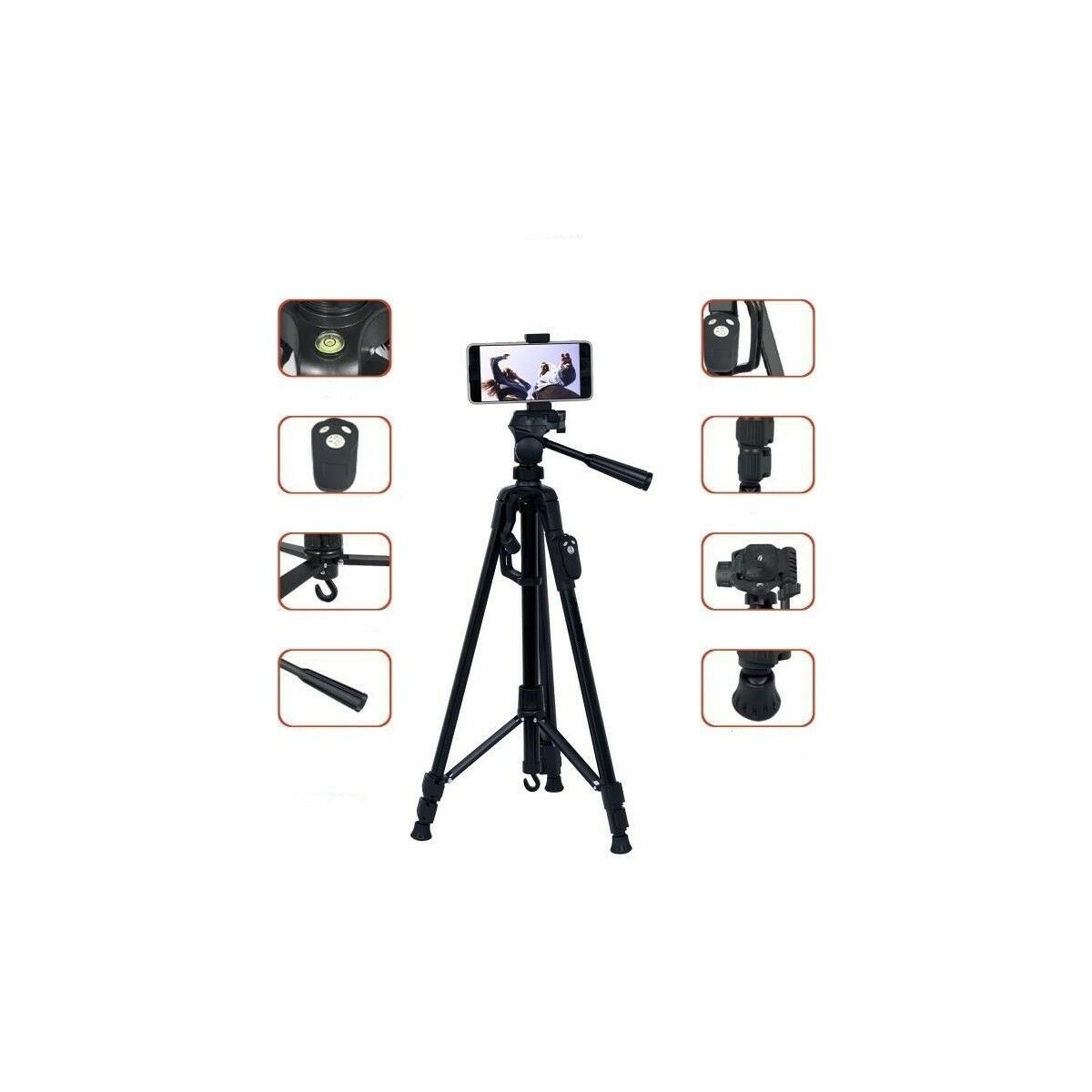 8830 Profesyonel 1.2 m Su Terazili Kumandalı Tripod