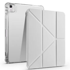 Apple iPad Air 11 2024 Kılıf Tri Folding Kalem Bölmeli Standlı Kılıf Gri