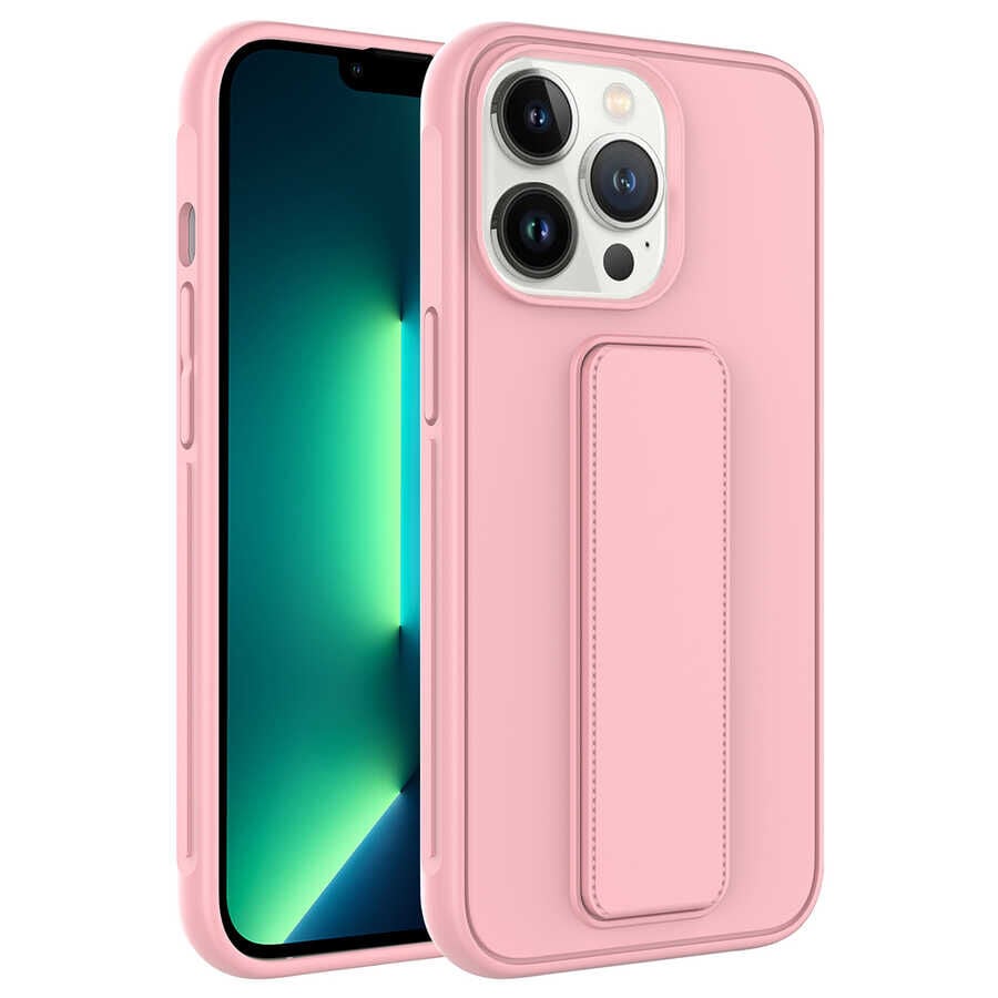 iPhone 13 Pro Kılıf Qstand Kapak Pembe