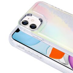 iPhone 11 Kılıf Airbagli Renkli Arka Yüzey Boncuk Tasarımlı Kumul Kapak