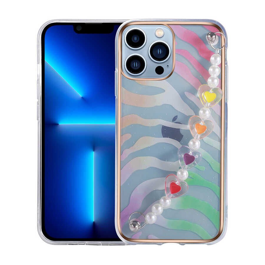 iPhone 12 Pro Kılıf Pilla Kapak Pembe-Yeşil