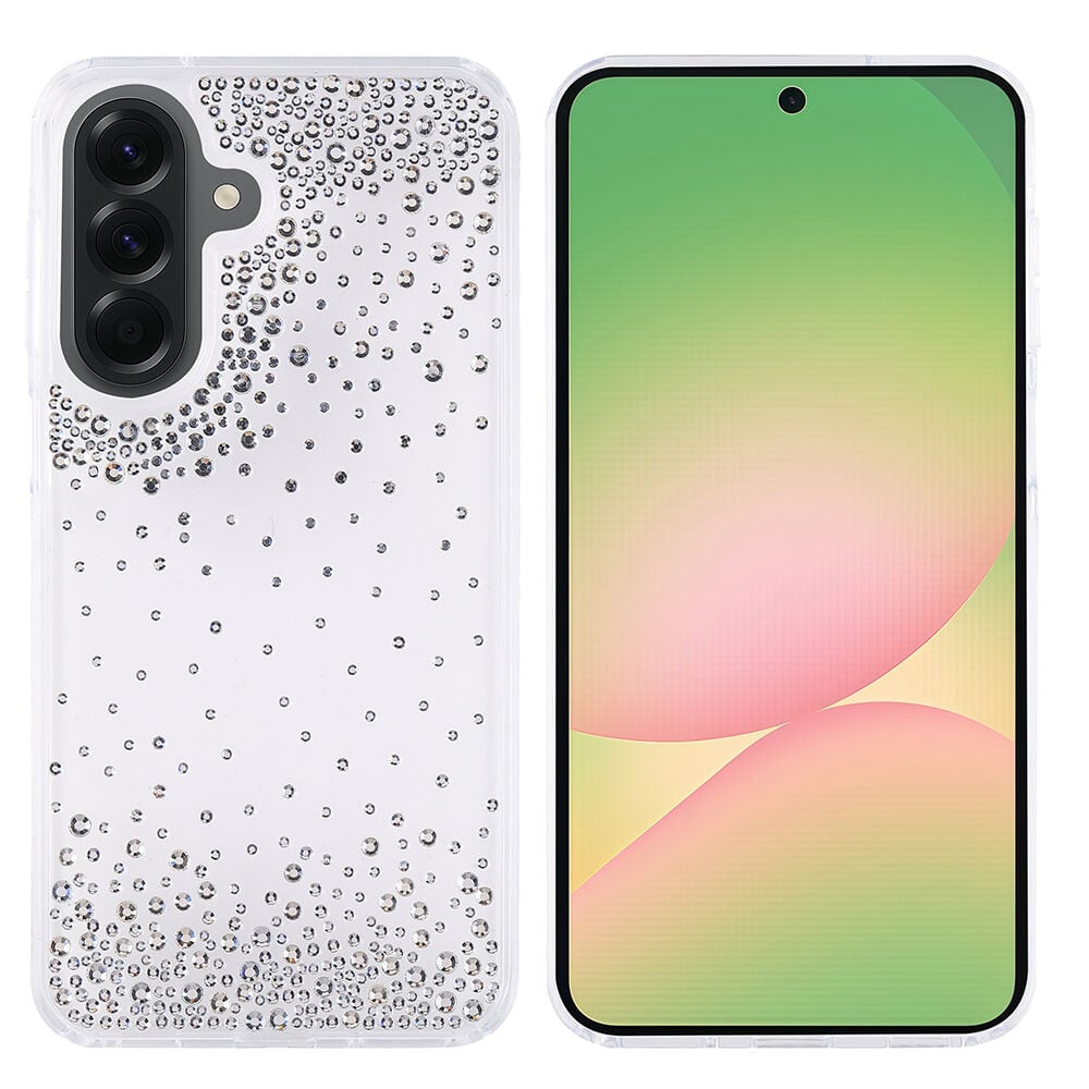 Samsung Galaxy A36 Kılıf Airbag Tasarımlı Damla Taşlı Şeffaf Pera Silikon Kapak