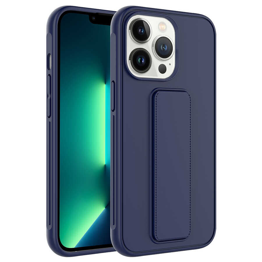iPhone 13 Pro Kılıf Qstand Kapak Lacivert