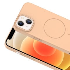 iPhone 14 Kılıf Kablosuz Şarj Özellikli Ruby Silikon Kapak