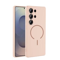 Samsung Galaxy S26 Ultra Kılıf Meta Lansman Magsafe Kamera Korumalı içi Kadife Yumuşak Renkli Süet Silikon