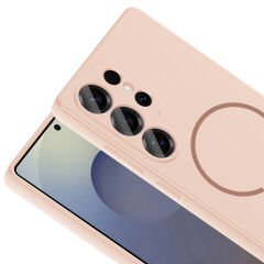 Samsung Galaxy S26 Ultra Kılıf Meta Lansman Magsafe Kamera Korumalı içi Kadife Yumuşak Renkli Süet Silikon