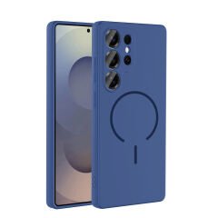 Samsung Galaxy S26 Ultra Kılıf Meta Lansman Magsafe Kamera Korumalı içi Kadife Yumuşak Renkli Süet Silikon