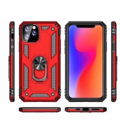 iPhone 11 Pro Kılıf Vega Tank Sert Yüzüklü Standlı Zırh Koruma Kapak