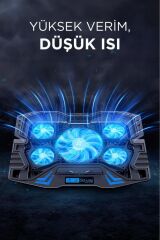 CF-05 Ayarlanabilir Dizüstü Bilgisayar Rgb Soğutma Fanı Siyah