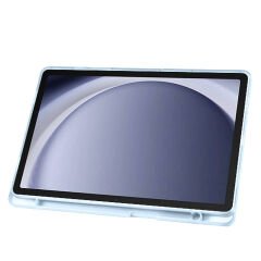 Samsung Galaxy Tab A9 Kılıf Tri Folding Kalem Bölmeli Standlı Kılıf Kırmızı