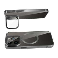 iPhone 15 Pro Kılıf Magsafe Wireless Şarj Özellikli Standlı Klon Kapak Kılıf