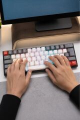 Oyuncu Klavyesi Rgb Işıklı Mekanik Şarjlı Kablosuz Blue Switch Q Klavye TK11