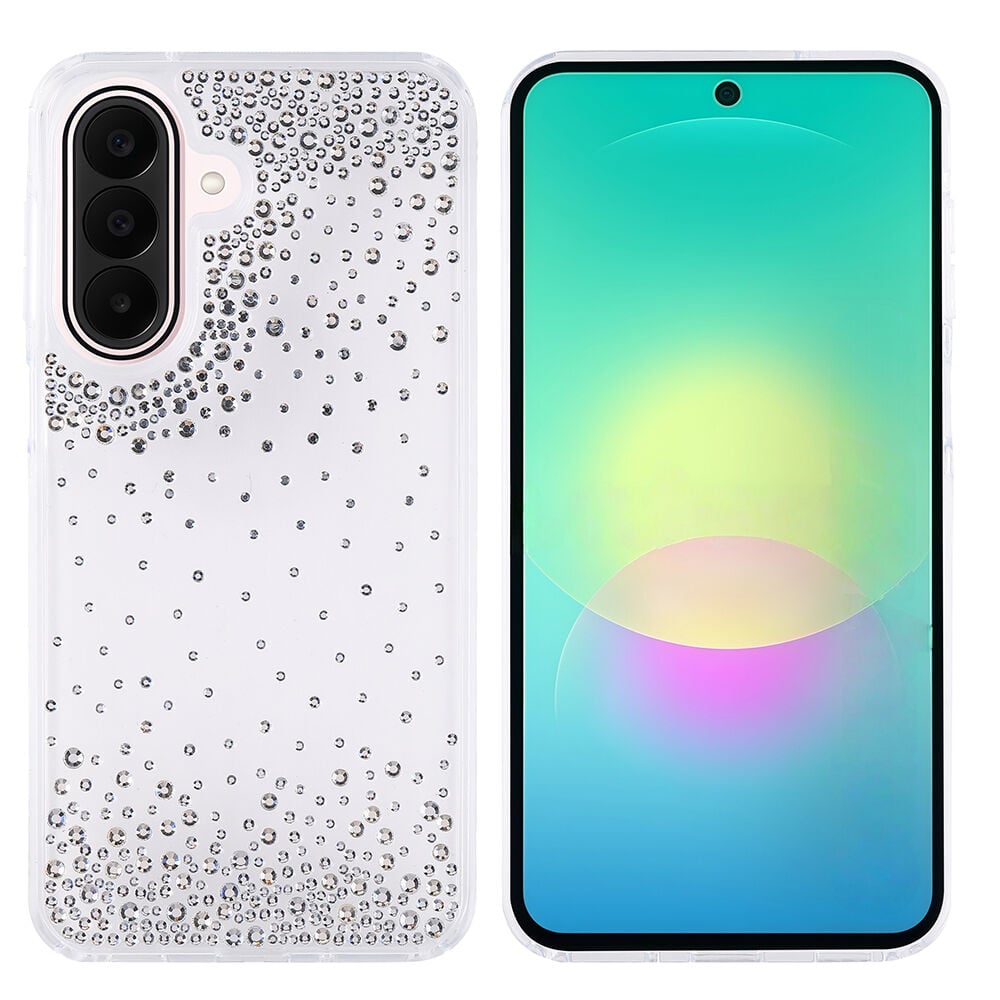 Samsung Galaxy A27 Kılıf Airbag Tasarımlı Damla Taşlı Şeffaf Pera Silikon Kapak