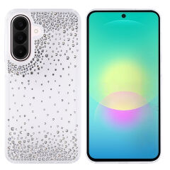 Samsung Galaxy A27 Kılıf Airbag Tasarımlı Damla Taşlı Şeffaf Pera Silikon Kapak