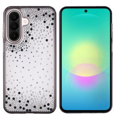 Samsung Galaxy A27 Kılıf Airbag Tasarımlı Damla Taşlı Şeffaf Pera Silikon Kapak