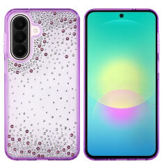 Samsung Galaxy A27 Kılıf Airbag Tasarımlı Damla Taşlı Şeffaf Pera Silikon Kapak