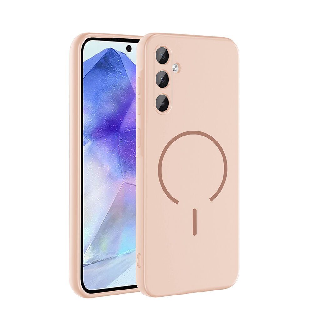 Samsung Galaxy A57 Kılıf Meta Lansman Magsafe Kamera Korumalı içi Kadife Yumuşak Renkli Süet Silikon