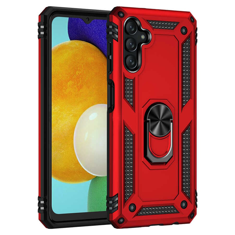 Samsung Galaxy A04S Kılıf Vega Tank Sert Yüzüklü Standlı Zırh Koruma Kapak