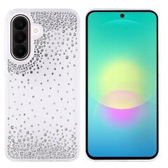Samsung Galaxy A27 Kılıf Airbag Tasarımlı Damla Taşlı Şeffaf Pera Silikon Kapak Şeffaf