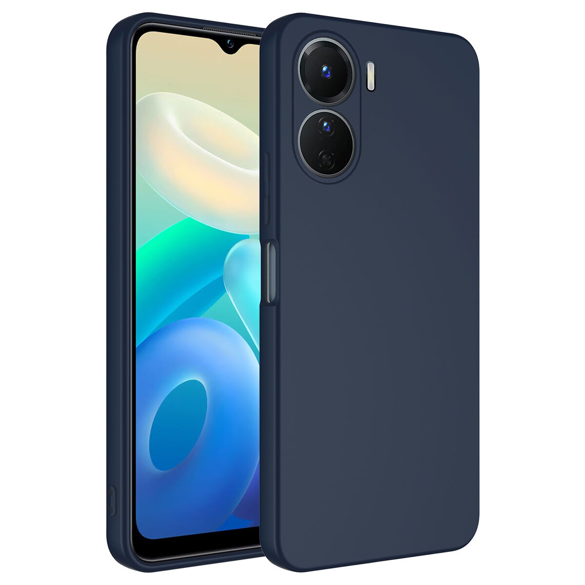 Vivo Y16 Kamera Korumali Mara Lansman Kapak Lacivert