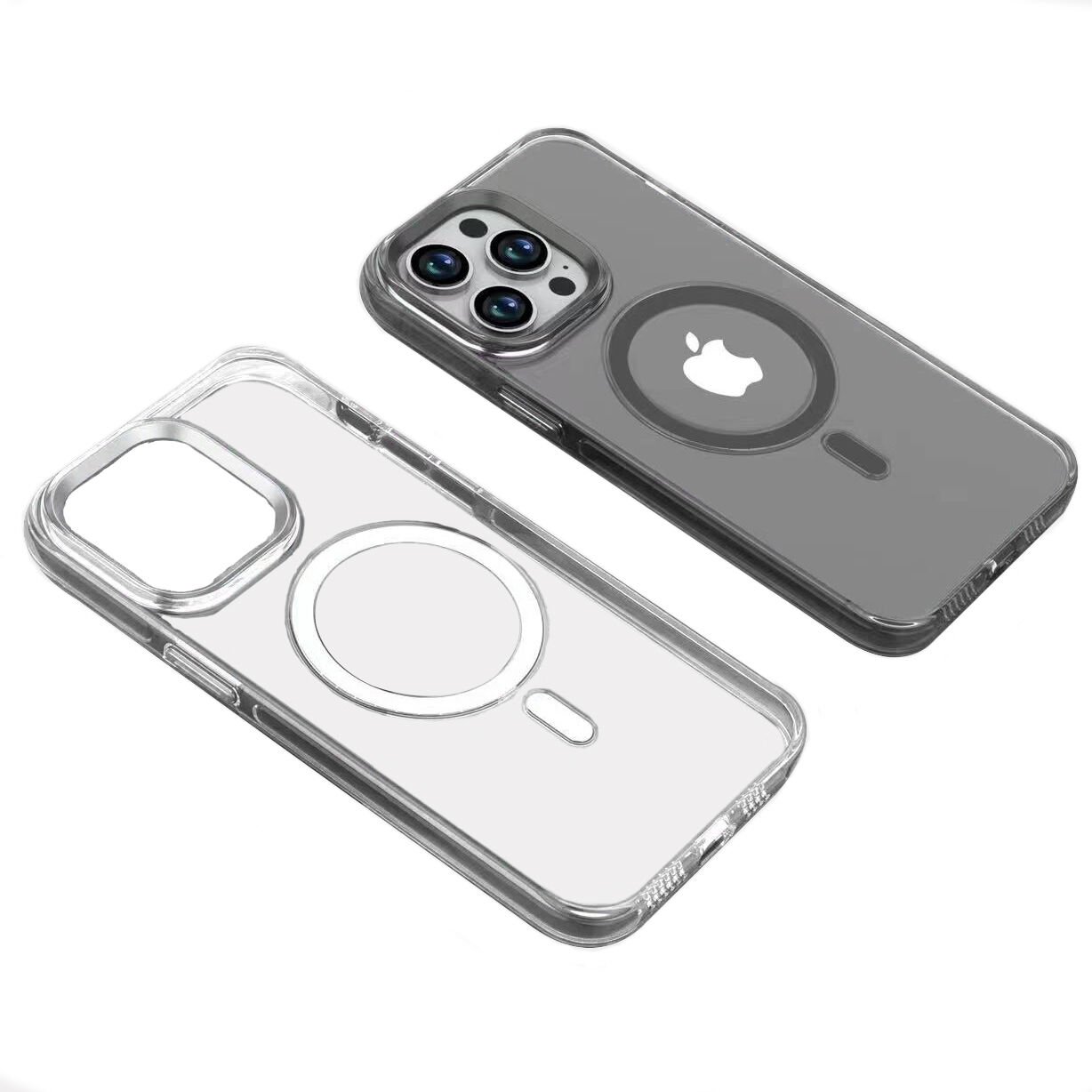iPhone 15 Pro Kılıf Wireless Şarj Özellikli Şeffaf Efsane Kapak Kılıf Renksiz