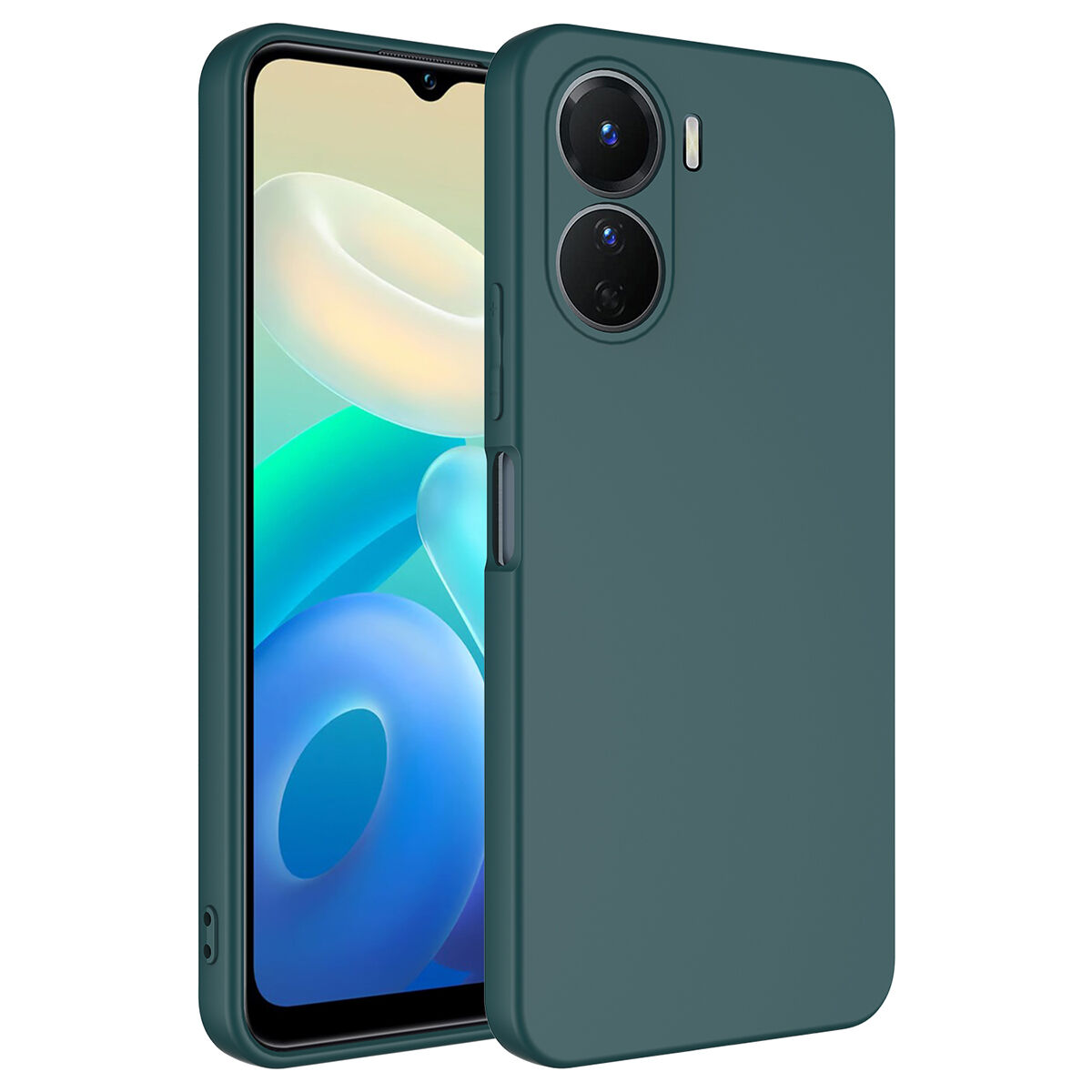 Vivo Y16 Kamera Korumali Mara Lansman Kapak Koyu Yeşil