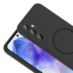 Samsung Galaxy A37  Kılıf Meta Lansman M-Safe Kamera Korumalı içi Kadife Yumuşak Renkli Süet Silikon