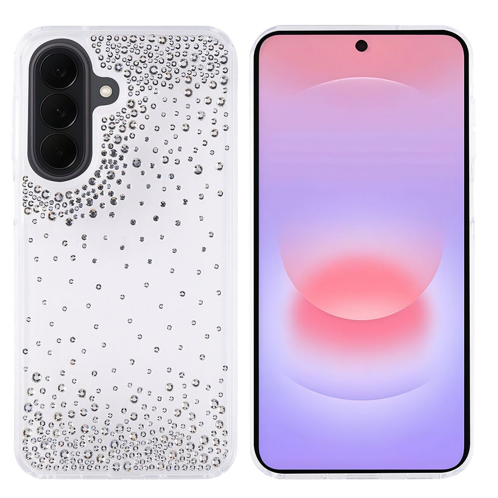 Samsung Galaxy A57 Kılıf Airbag Tasarımlı Damla Taşlı Şeffaf Pera Silikon Kapak