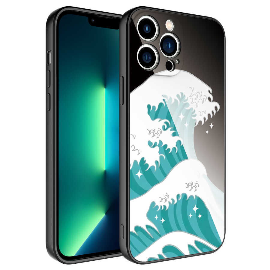 iPhone 13 Pro Max Kılıf Kamera Korumalı Desenli Sert Silikon  Epoksi Kapak NO9