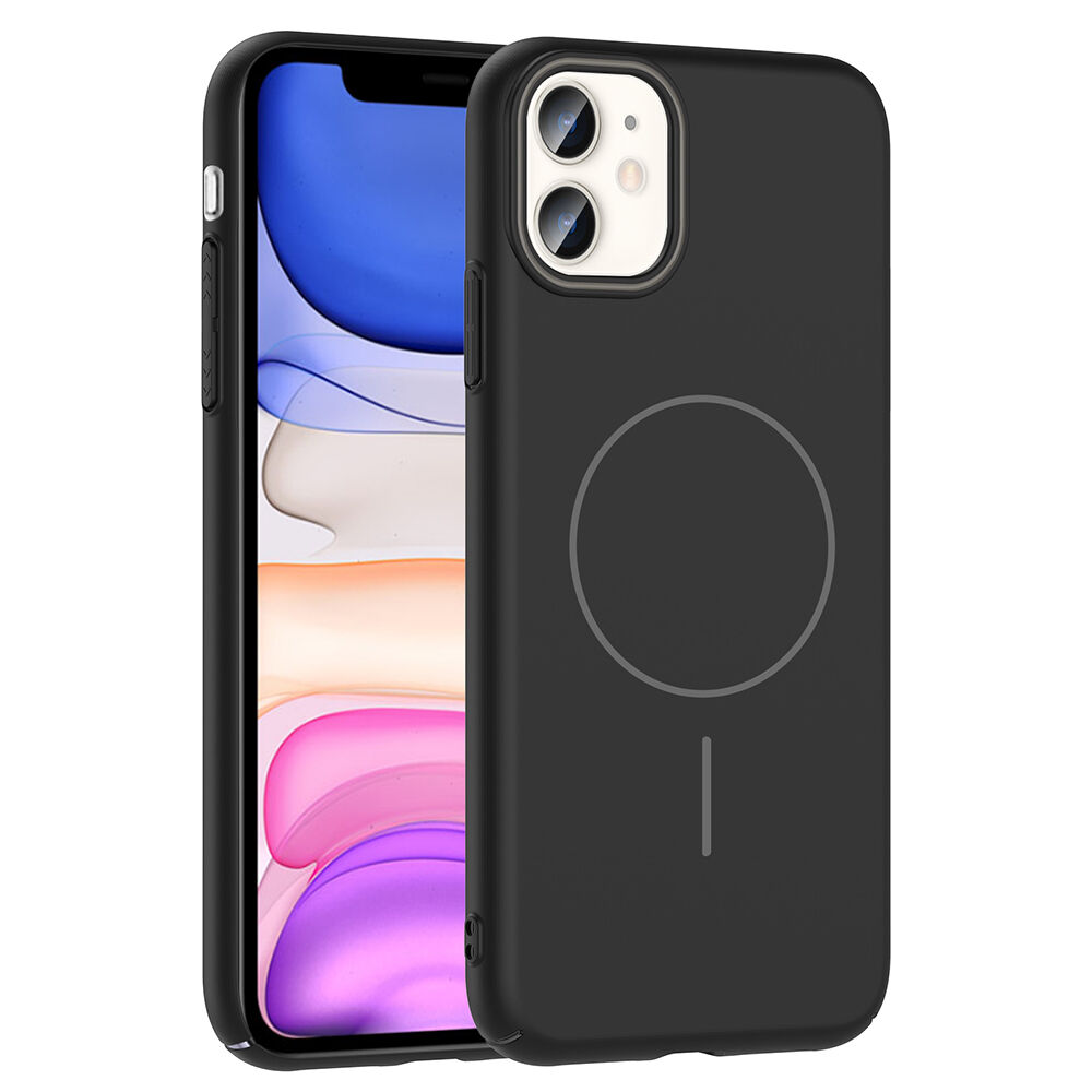 iPhone 11 Kılıf Kablosuz Şarj Özellikli Ruby Silikon Kapak Siyah
