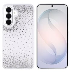 Samsung Galaxy S26 Kılıf Airbag Tasarımlı Damla Taşlı Şeffaf Pera Silikon Kapak