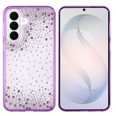 Samsung Galaxy S26 Kılıf Airbag Tasarımlı Damla Taşlı Şeffaf Pera Silikon Kapak