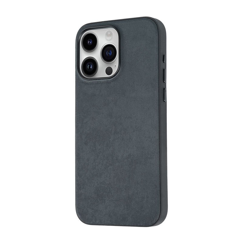 iPhone 15 Pro Kılıf  Mikro Fiber Mimoza Kapak Kılıf Siyah