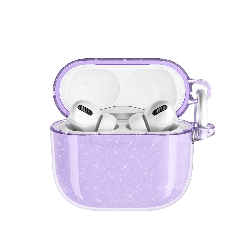 Airpods 4 Allstar Airbag 32 Parlayan Simli Saydam Renkli Kılıf Mor