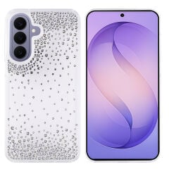 Samsung Galaxy S26 Plus Kılıf Airbag Tasarımlı Damla Taşlı Şeffaf Pera Silikon Kapak