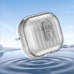 Airpods 4 Kılıf Kenarları Renkli Şeffaf Dilimli Silikon Airbag 40 Kılıf Şeffaf