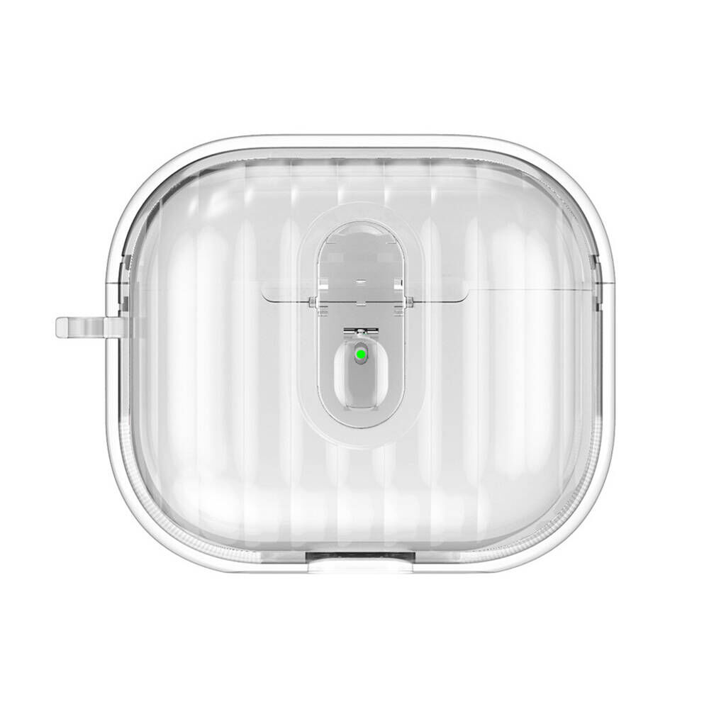 Airpods 4 Kılıf Kenarları Renkli Şeffaf Dilimli Silikon Airbag 40 Kılıf Şeffaf