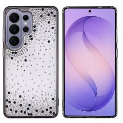 Samsung Galaxy S26 Ultra Kılıf Airbag Tasarımlı Damla Taşlı Şeffaf Pera Silikon Kapak