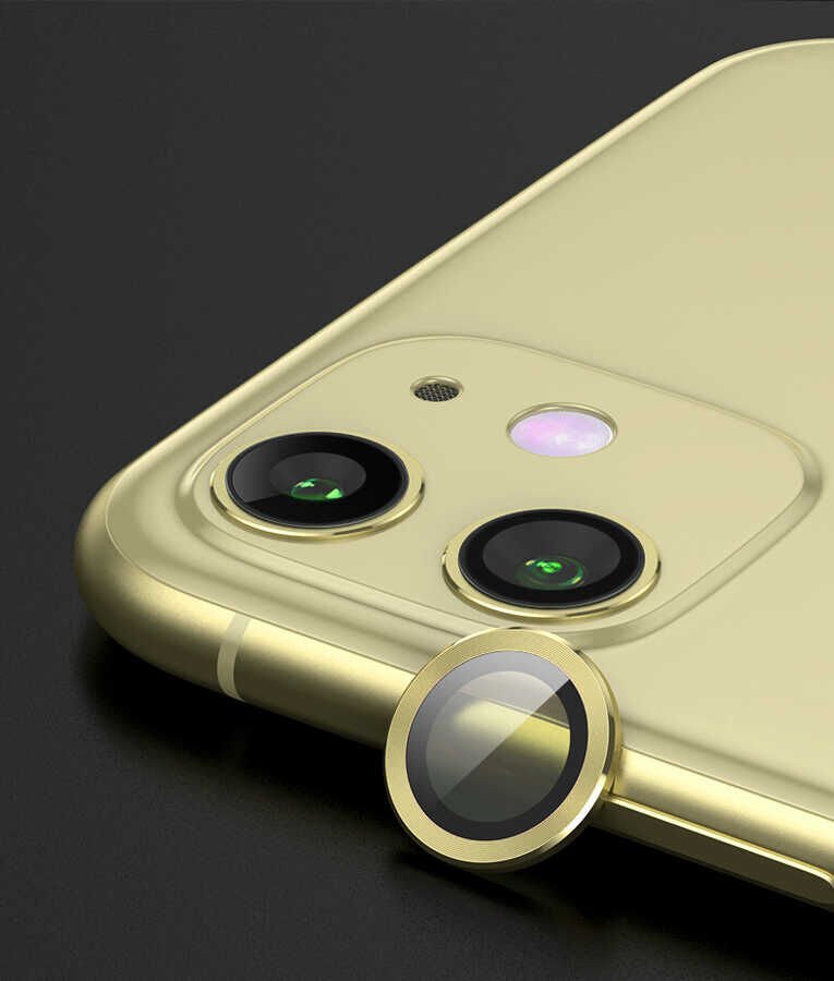 iPhone 12 CL-02 Kamera Lens Koruyucu Gold