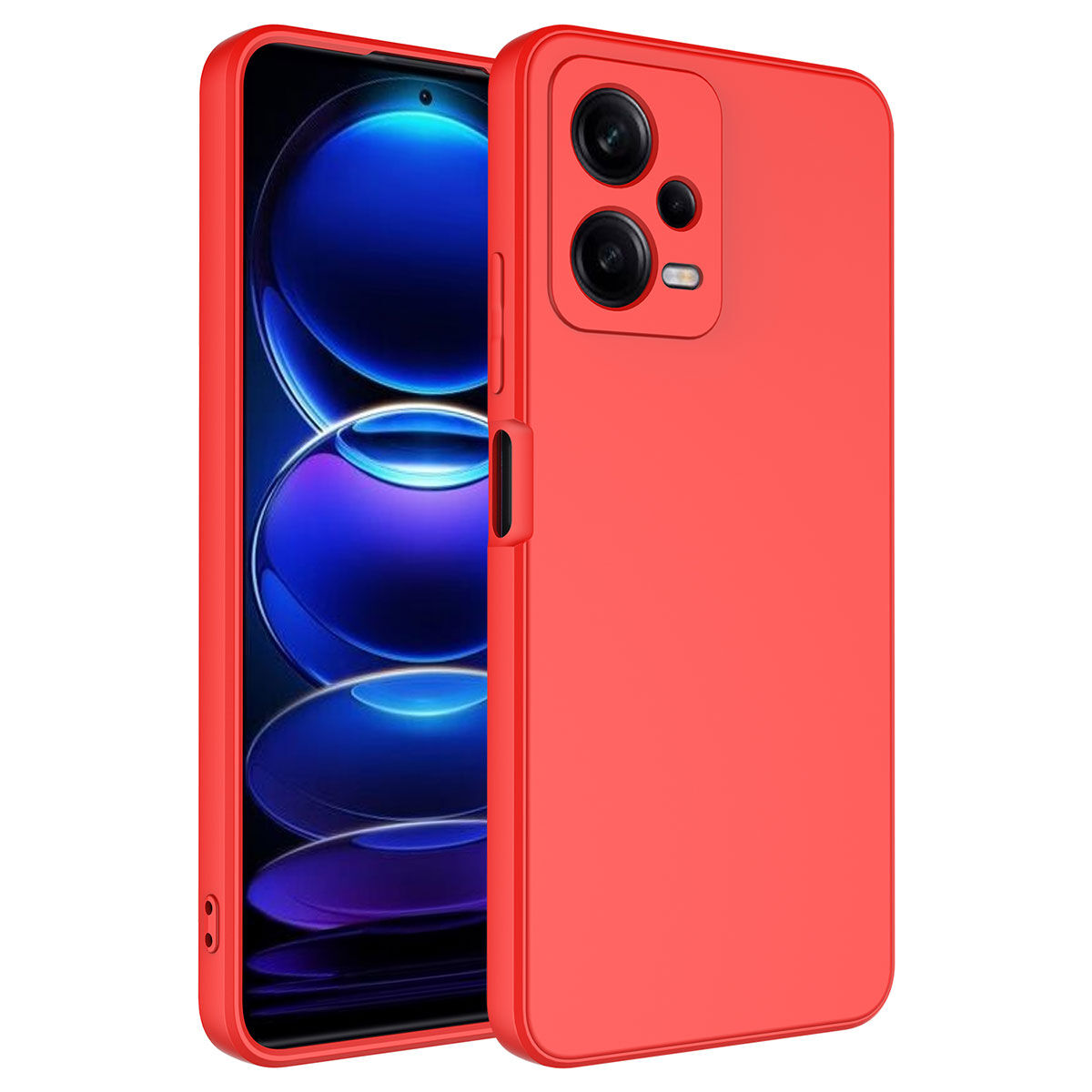 Xiaomi Redmi Note 12 Pro 5G Kamera Korumali Mara Lansman Kapak kılıf Kırmızı